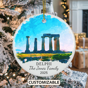 Personalised Delphi Ornament, Greece Ceramic Ornament