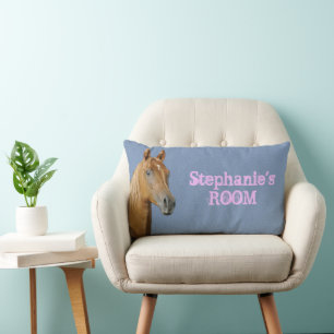 Personalised Denim Blue Colour Horse Pillow