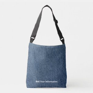 Personalised Denim Print Crossbody Bag