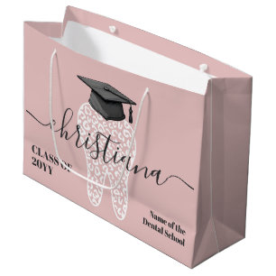 Personalised Dental Graduation Leopard Tooth Grad Large Gift Bag