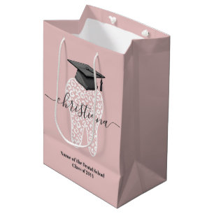 Personalised Dental Graduation Leopard Tooth Grad Medium Gift Bag