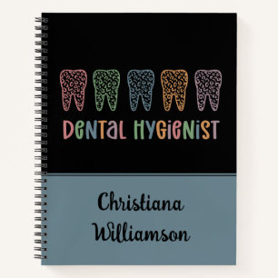 Personalised Dental Hygienist Leopard Print teeth Notebook