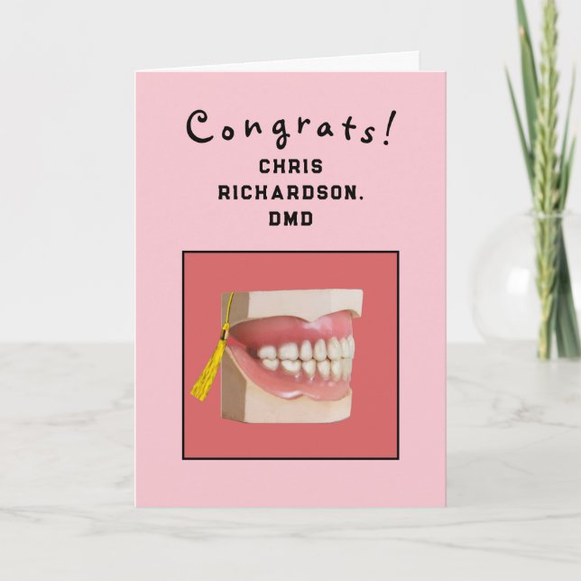 Personalised Dentist Dental School Graduation Card (Front)