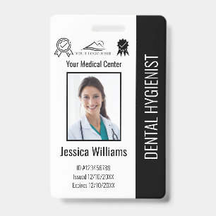 Personalised Dentist Office Logo Photo ID Black Badge