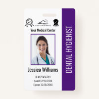 Personalised Dentist Office Logo Photo ID Purple