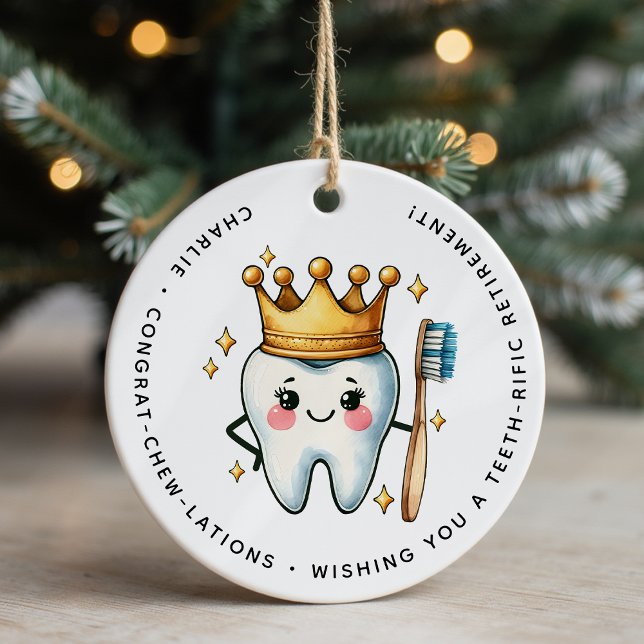 Personalised Dentist Retirement Gift Ceramic Ornament (Creator Uploaded)