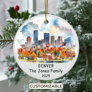 Personalised Denver Ornament, Colorado State Ceramic Ornament