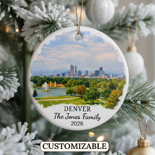 Personalised Denver Ornament, Custom Colorado Ceramic Ornament