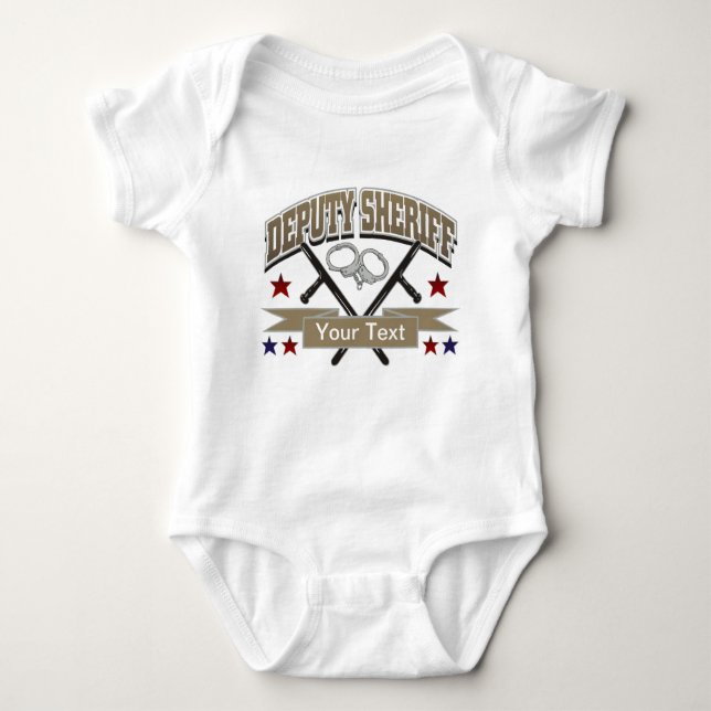 Personalised Deputy Sheriff Baby Bodysuit (Front)