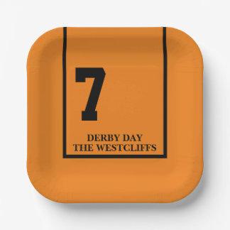 Personalised Derby Party Horse 7 Orange Paper Plate