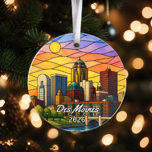 Personalised Des Moines Acrylic Ornament, Custom I Ornament