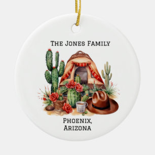 Personalised Desert/Southwestern Camping Ceramic Ornament