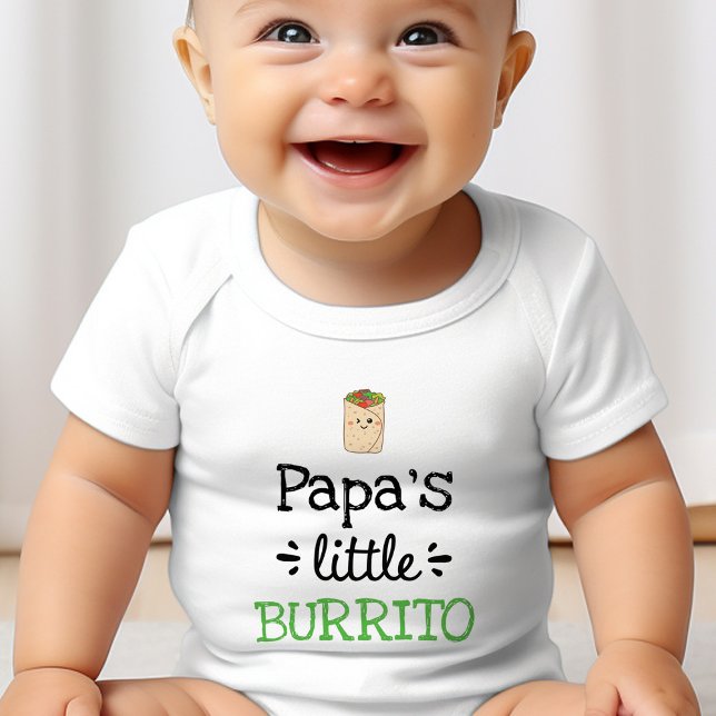 Personalised Design | [Any Text's] Little Burrito Baby Bodysuit (Papa's Little Burrito Cute Baby Bodysuit)