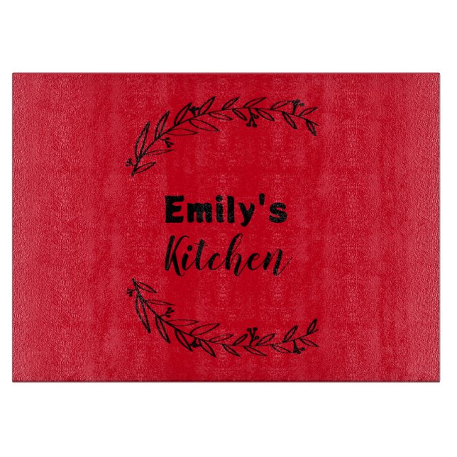 Personalised Design Customisable Red Coloured  Cutting Board (Front)
