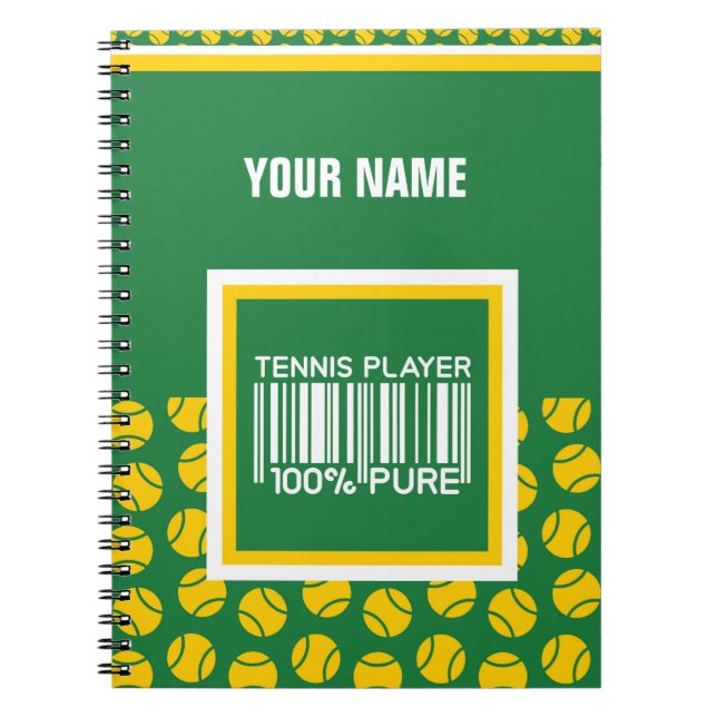 Personalised Design for Tennis players, coaches... Notebook (Front)