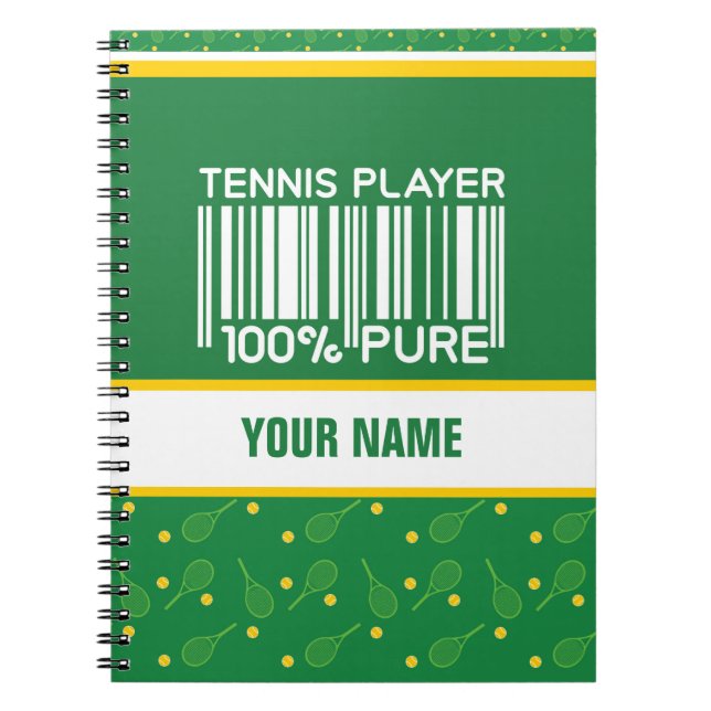Personalised Design for Tennis players, coaches... Notebook (Front)