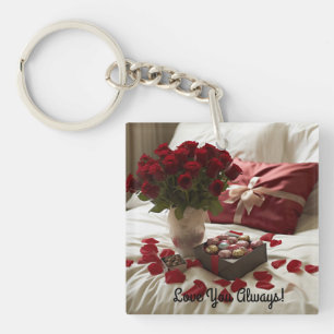 Personalised design rose keychain