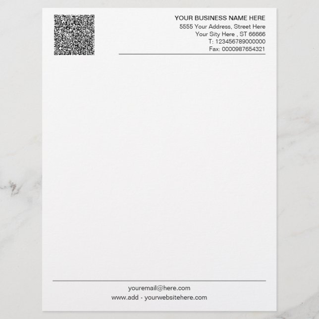 Personalised Design Your Own QR Code Letterhead (Front)