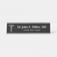 Personalised desk name plate for medical doctor