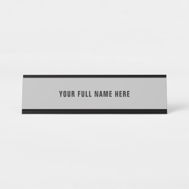 Personalised Desk Name Plate Your Colours and Font (Front)