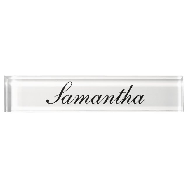 Personalised desk nameplate with elegant letters (Front)