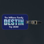 Personalised Destin Beach Trip Cool Ocean Luggage Tag<br><div class="desc">These cool custom Destin Florida luggage tags feature your personalised group name for a family reunion or trip to the Emerald Coast. The letters of the word DESTIN are filled with beautiful ocean photography for your vacation.</div>