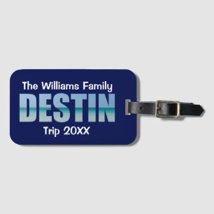 Personalised Destin Beach Trip Cool Ocean Luggage Tag