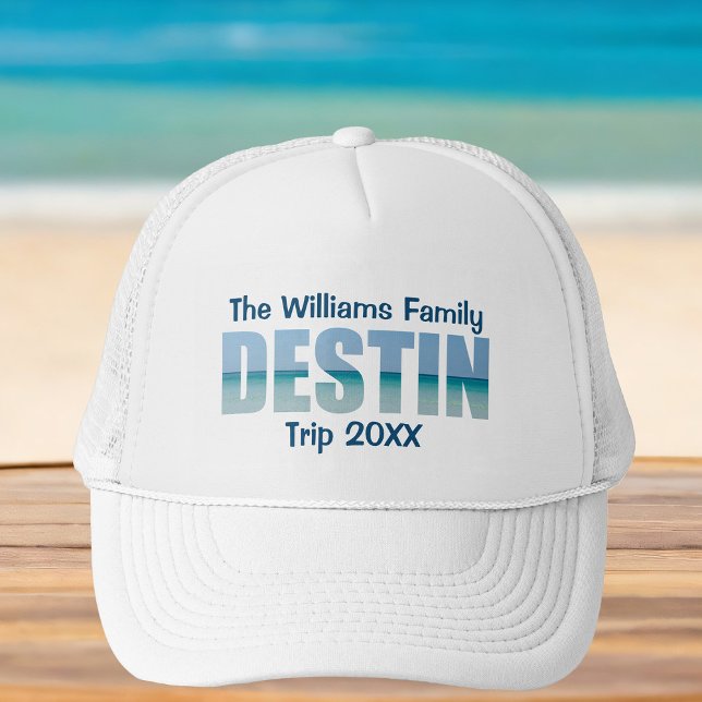 Personalised Destin Beach Trip Matching Family Trucker Hat (Creator Uploaded)