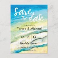Personalised Destination Wedding Beach watercolor