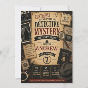 Personalised Detective Birthday Invitation