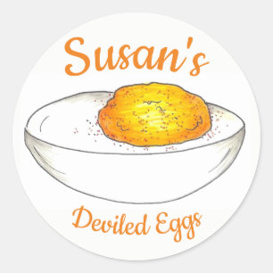 Personalised Deviled Eggs Made By Kitchen Cooking Classic Round Sticker