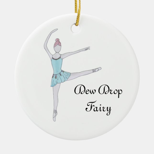 Personalised Dew Drop Fairy Keepsake Nutcracker  Ceramic Ornament (Front)
