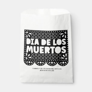 Personalised Dia de los Muertos Black Picado Papel Favour Bag