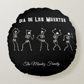 Personalised Dia De Los Muertos Round Cushion