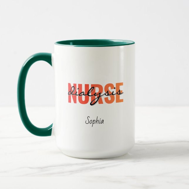 Personalised Dialysis Nurse Name Mug (Left)