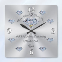 Personalised Diamond Anniversary Clock, CHRISTIAN