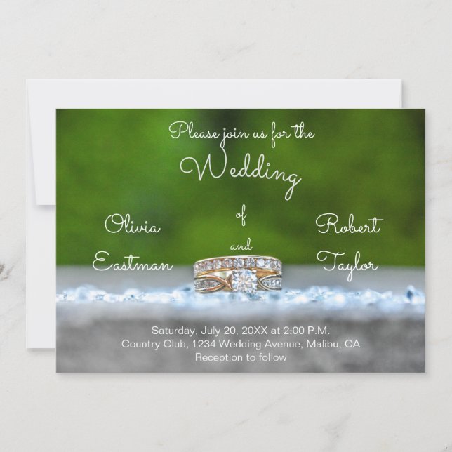 Personalised diamond engagement ring invitation (Front)