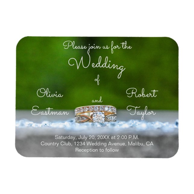 Personalised diamond engagement ring magnet (Horizontal)