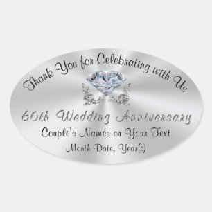 Personalised Diamond Wedding Anniversary Stickers