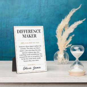 Personalised Difference Maker Definition Desk Plaque
