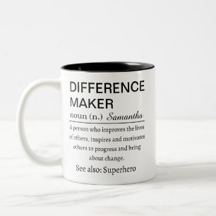 Personalised Difference Maker Definition Two-Tone Coffee Mug