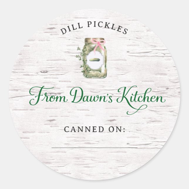 Personalised Dill Pickles Canning Stickers (Front)