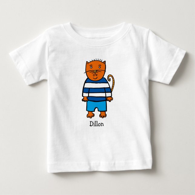 Personalised Dillon the Cat Baby T-Shirt (Front)