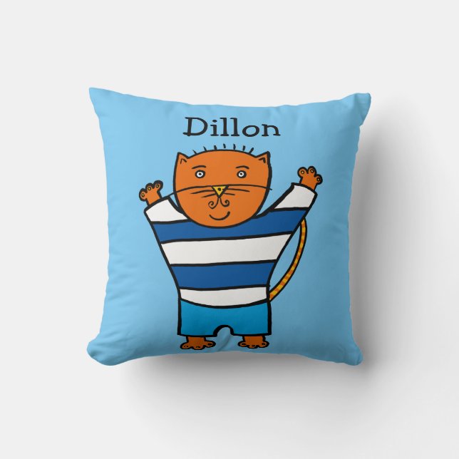 Personalised Dillon the Cat Cushion (Front)
