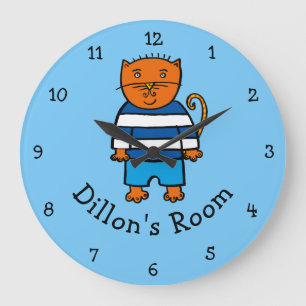 Personalised Dillon the Cat Large Clock