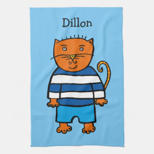 Personalised Dillon the Cat Tea Towel
