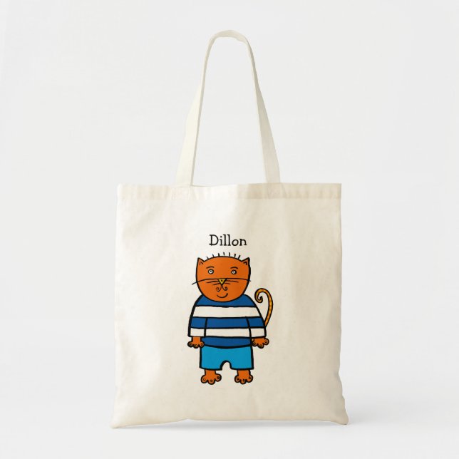 Personalised Dillon the Cat Tote Bag (Front)