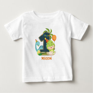 Personalised Dino 1st Birthday Tshirt