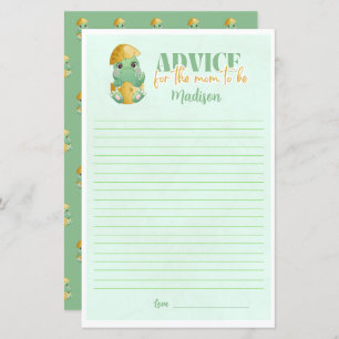 Personalised Dino Advice for Mum Baby Shower Game