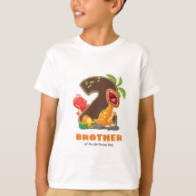 Personalised Dino Birthday Tshirt for Brother